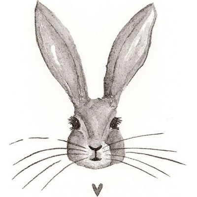 Clayre & Eef Biele papierové obrúsky s králikom Love Rabbit 33 x 33 cm 20ks
