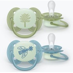 Philips Залъгалки Philips Avent Ultra Soft - Night, 18+ м, за момче (SCF094/05) - baby