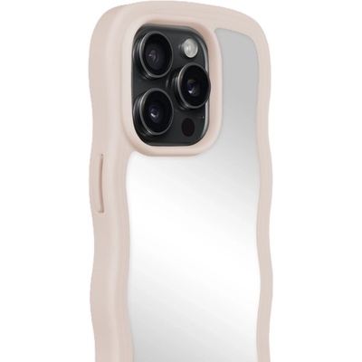 Holdit Гръб Holdit Wavy Case за iPhone 14 Pro - Light Beige/Mirror