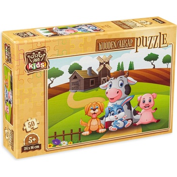 Image 1 of Art Puzzle Дървен пъзел Art Puzzle от 50 части - Във фермата (5888)