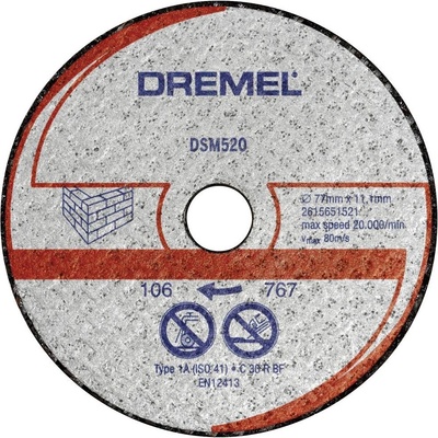 Dremel DSM520 2615S520JB řezný kotouč rovný 77 mm 2 ks cihla, sádrokarton