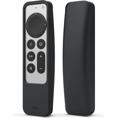 elago R5 AirTag Case - удароустойчив силиконов калъф за Apple TV Siri Remote (2021) (черен)