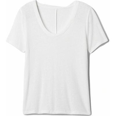 GAP Dámske tričko V-SS LINEN SCOOP biela
