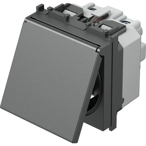 TEM Контакт шуко 2P+E 16A 2M с капаче, цвят Антрацит, Modul - VM11AA (VM11AA)