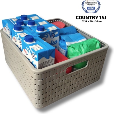 Rotho Úložný box Country 14 l béžová