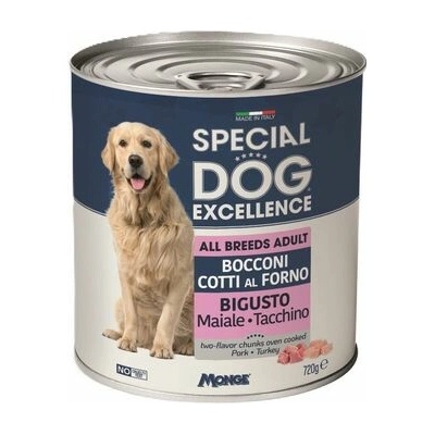 Monge Special Excellence pečené kúsky v šťave s bravčovým a morčacím mäsom 720 g
