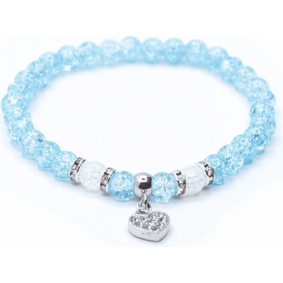 Milujeme Kameny Křišťál pukaný s přívěskem srdce náramek kulička NPAKS115