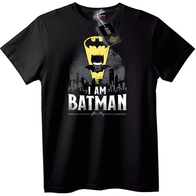 NOONEBRAND Тениска АЗ СЪМ BATMAN - S, White