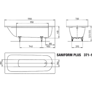 Kaldewei Saniform Plus 170 x 73 cm 112900010001