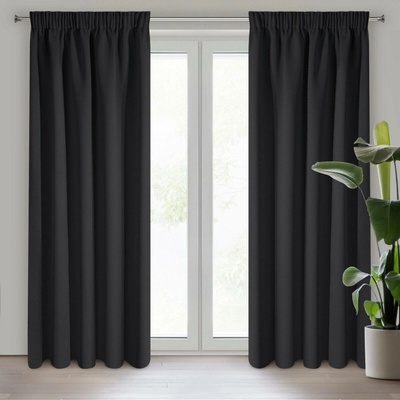 EUROFIRANY ZATEMŇOVACÍ ZÁVĚS NA PÁSCE ADLEY 135X270 CM ČERNÁ