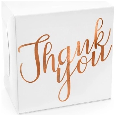 PartyDeco PartyDeco Krabička na výslužku - Thank you růžovo-zlatá – Hledejceny.cz