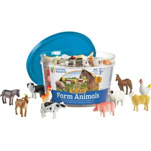 Learning Resources Животни, ферма, 60 броя (6015220079)