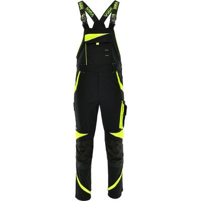Sara Workwear Strečové kalhoty s laclem Neoflex černé žluté