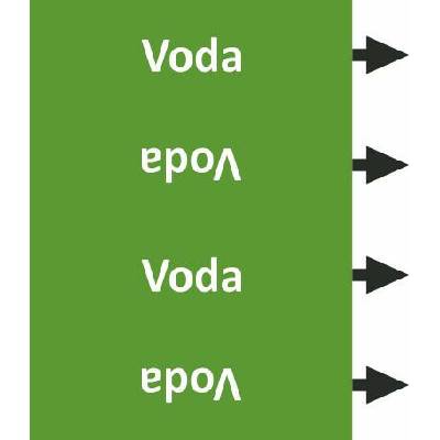 Grafiko | Voda - průměru trubky o 50 mm - Pás dle ISO 20560 - Materiál Folie s vyšší lepivostí s ochrannou laminací – High tack, Rozměr 105 x 1350 mm