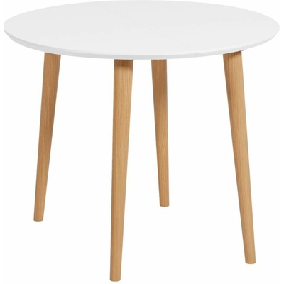 Kave Home bílý lakovaný rozkládací jídelní stůl Oqui 90 170 x 90 cm