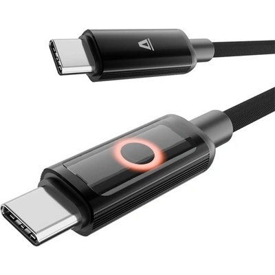 AVAX CB653 PULSEY 0, 5m 60W USB-C сив оплетен бърз заряден LED кабел AVAX_CB653 (AVAX_CB653)