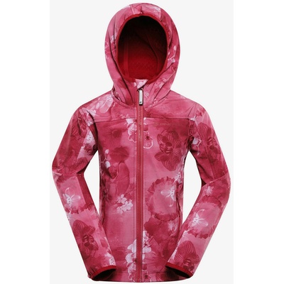 Alpine Pro Червено детско шарено софтшел яке ALPINE PRO HOORO ALPINE PRO | Cherven | Момичешки | 164/170