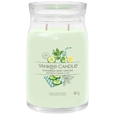 Yankee Candle Cucumber Mint Cooler голяма свещ с надпис 567 гр