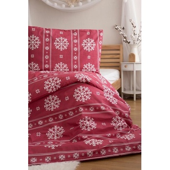 Jerry Fabrics Vianočné bavlna obliečky Biele vločky 140x200 70x90