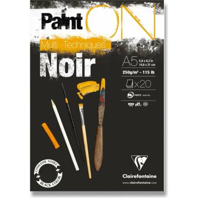 Clairefontaine Paint'ON Black - blok - A5, 20 listů, 250 g