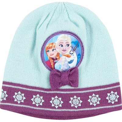 Dívčí čepice frozen s mašlí tyrkyso fialová