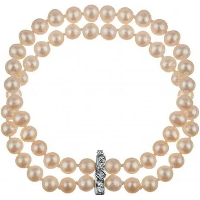 Swan Гривна със сладководни бели перли R018 Swan