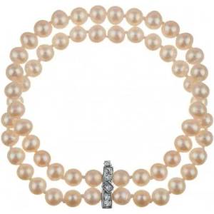 Swan Гривна със сладководни бели перли R018 Swan