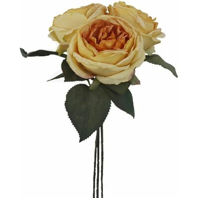 Umělá rostlina růže, 32 cm, žlutá X7631-03
