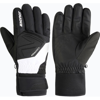 ZIENER Мъжки скиорски ръкавици ZIENER Gatis Aquashield black/white