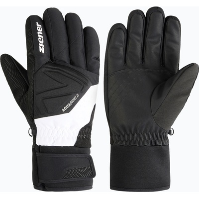 ZIENER Мъжки скиорски ръкавици ZIENER Gatis Aquashield black/white