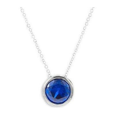 Modesi Strieborný náhrdelník dark blue QJPY5039LW