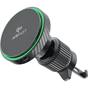 ACEFAST Магнитна поставка за радиатора на кола с безжично зареждане за iPhone с MagSafe - Acefast D33 Qi2 Magnetic Car Wireless Charger 15W (черен) (ACEFAST-D33-Qi2-BK)