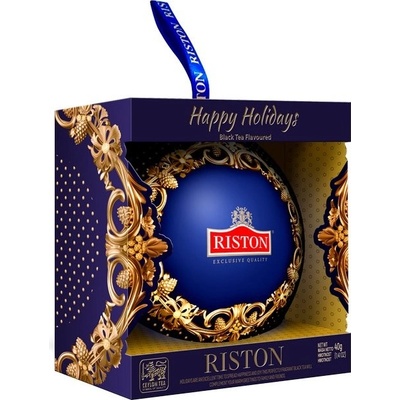 RISTON Happy Holidays modrá baňka sypaný čaj 40 g