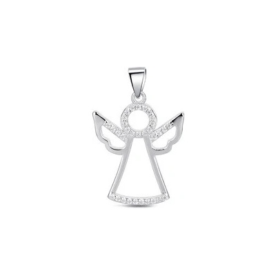 Nubis Stříbrný přívěšek andělíček se zirkony NB 4378