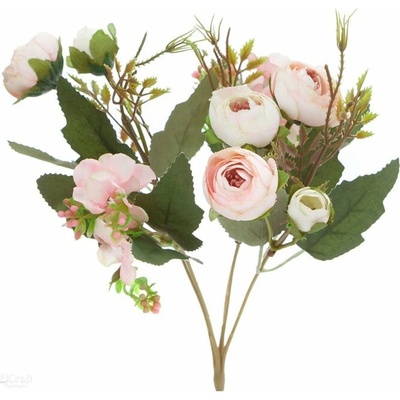 Kytice umělých kamélií pudrově růžová 29 cm