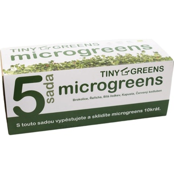 TINY GREENS Microgreens pestovateľská sada sada 5 téglikov
