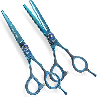 Akashi Japan XC-T55 SET Blue 5,5' Sada profesionálnych japonských kaderníckych nožníc modré