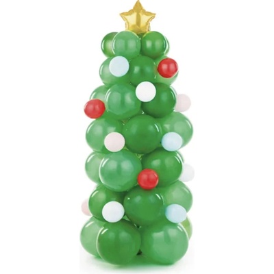 PartyDeco Balónová girlanda Vianočný stromček 65 x 161 cm
