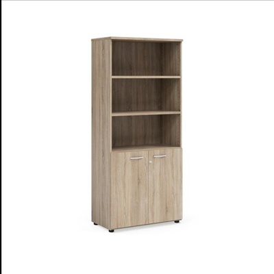Economy Policová skriňa BASIC, kombinovaná, so zámkom, 80x40x182,1cm, dub Somona