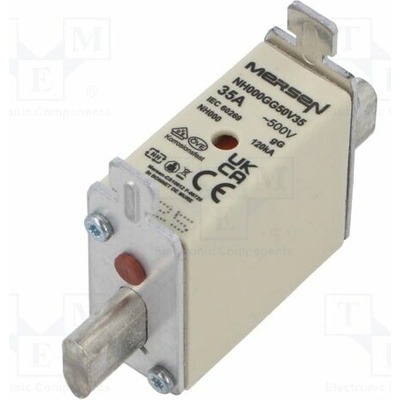 MERSEN NH000GG50V35 Pojistka: tavná; 35A; 500VAC; 250VDC; gG; keramická,průmyslová
