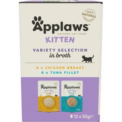Applaws Kitten Variety Selection in Broth 12 x 50 g