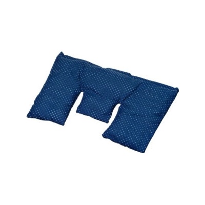 TORF ZIEGLER Polštářek s pšeničným zrnem světle modrá bílá kostka 19 x 18 cm