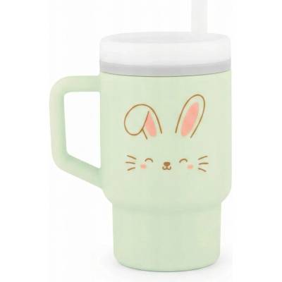 Infantino Силиконова чаша със сламка Infantino - My 1st Tumbler, 270 ml, Зайче (IN308048)