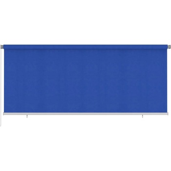 vidaXL Външна ролетна щора, 355(Ш)x140(В) см, синя, HDPE (312846)