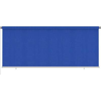 vidaXL Външна роло щора, 350x140 см, синя, HDPE (312846)