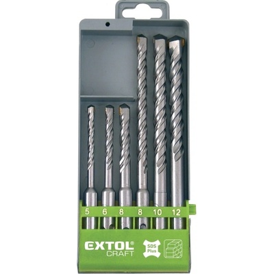 EXTOL Vrtáky SDS-plus do betonu, sada 6ks 5-8x110mm,8-12x160mm