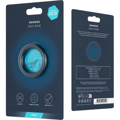 Boners Ergo - силиконов пенис пръстен (сив)