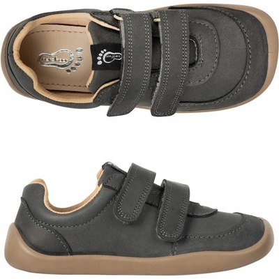 3F kožené tenisky/polobotky na suchý zip pro chlapce Barefoot OHIO