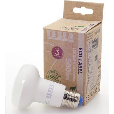 Tesla LED žárovka Reflektor R63 E27 7W 230V 560lm 20 000h 3000K Teplá bílá 180° CRIRA≥80