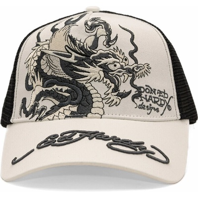Ed Hardy Mono Giant Dragon Twill Front Mesh Trucker White/Black